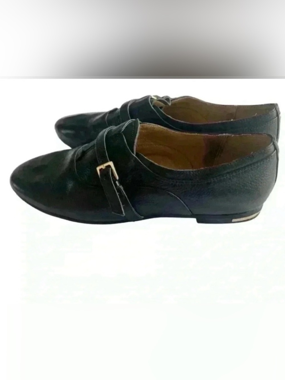 Yosi Samra Pointy Flats with Gold Buckle
Size 6